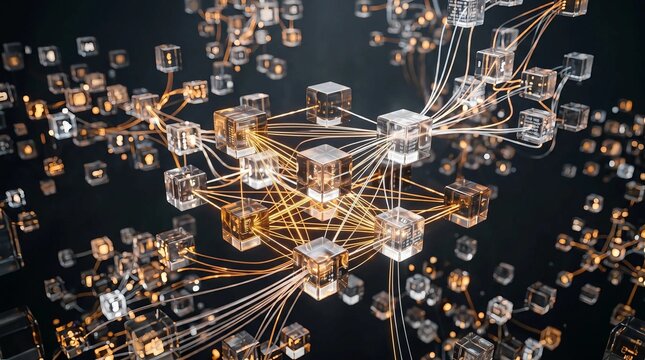 Network connections, blockchain nodes, cryptocurrency exchange, digital web links