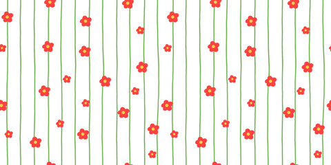 Fototapeta premium Seamless flower cute daisy gingham spring pastel check plaid and pattern. Springtime bg with tiny hearts square icon set. Pink and stripe with floral chessboard checkered or dot accents.