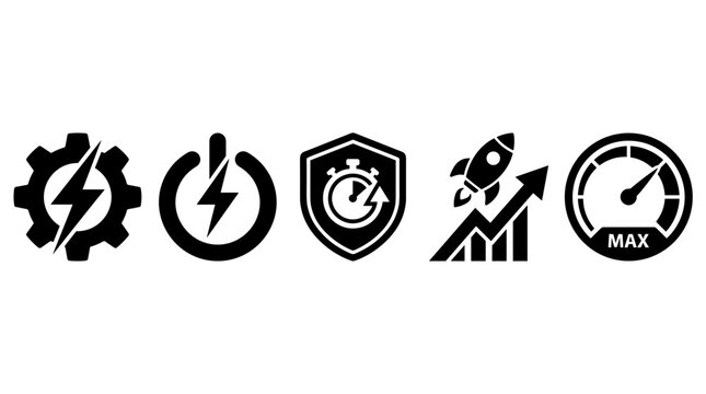 Dynamic Icons for Boost Speed Security Growth and Maximum Performance