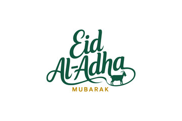 Fototapeta premium Eid Al Adha Mubarak Typography Design