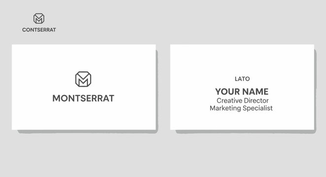 Business Card Design With Monserrat Logo.