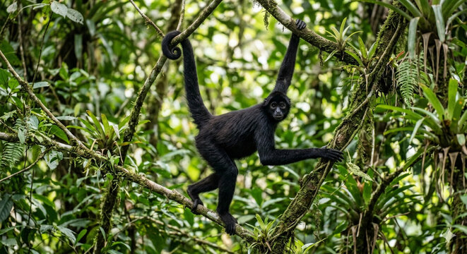 A spider monkey in the forest
