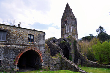 Fototapeta premium The Monastery of Santa Maria in Valle Christi, located in the hamlet of San Massimo in Rapallo, is one of the rare surviving examples of Gothic architecture in the Ligurian region of Italy.