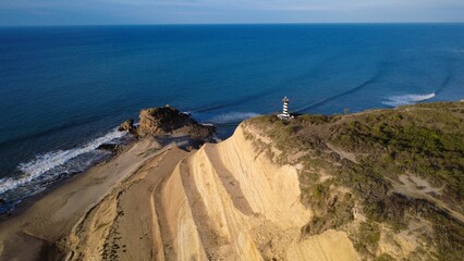 lighthouse in Ecuador, Tiñosa beach, pacific ocean . © pabloluis