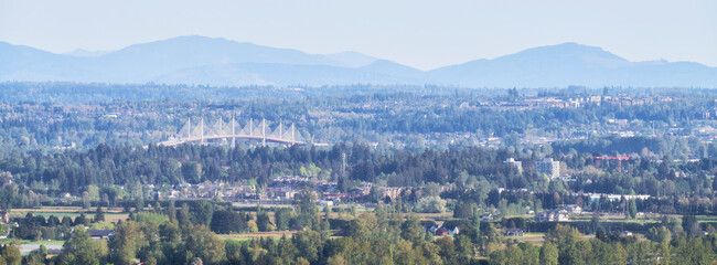 Fototapeta premium A Birds Eys View of Lower Main Land in Great Vancouver