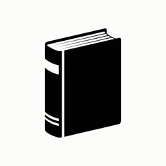 Black closed book standing upright isolated on white background © Rose