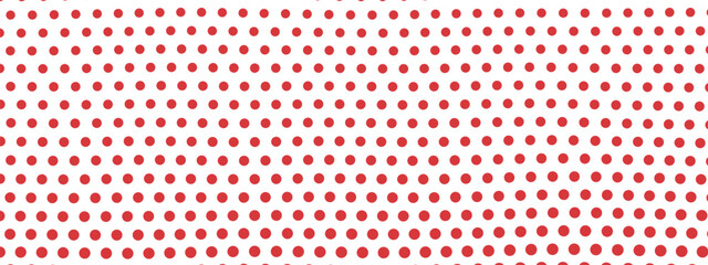Dot red polka pattern with pink dots and graphic. Polkadot blend for geometric background strawberry white background. Black circle details for playful tablecloth or textile. © annetdebar