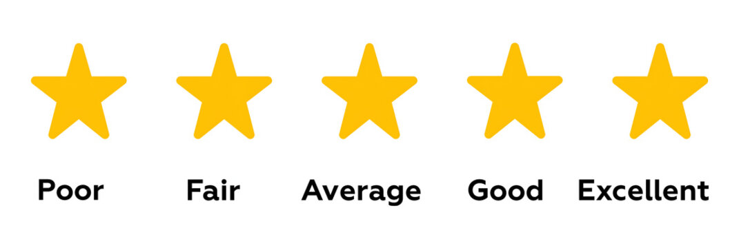 Five Star Rating Review Feedback Icon Set vector illustration 