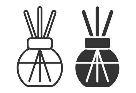 aromatherapy diffuser bottle with reed sticks vector illustration on transparent background