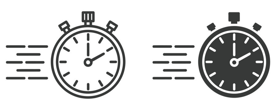 Time fast icon representing accelerated time flow, speed concept, urgency, deadline pressure, fast forwarding motion, productivity boost, time management efficiency