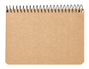 Kraft paper spiral notebook, isolated background
