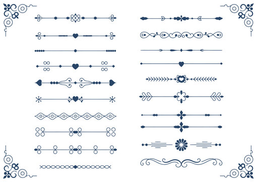 Vintage Decorative Line Set, Text Dividers, Borders, and Line Separators Collection with Classic Underline Elements for Elegant Typography, Invitations, Branding, and Graphic Design