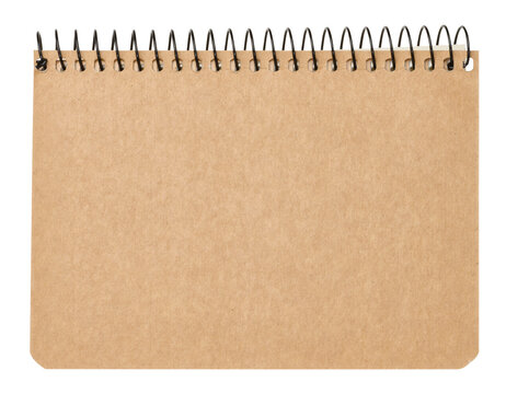 Kraft paper spiral notebook, isolated background
