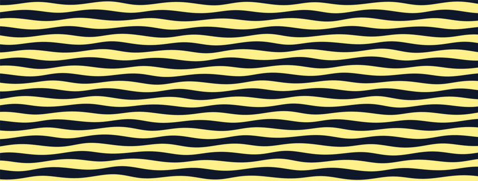Squiggly zig black with yellow wavy summer for bee stripe background. Thick line drawn with pattern zag pencil for parallel geo stroke. Print vintage organic with money chevron liquid for sine.
