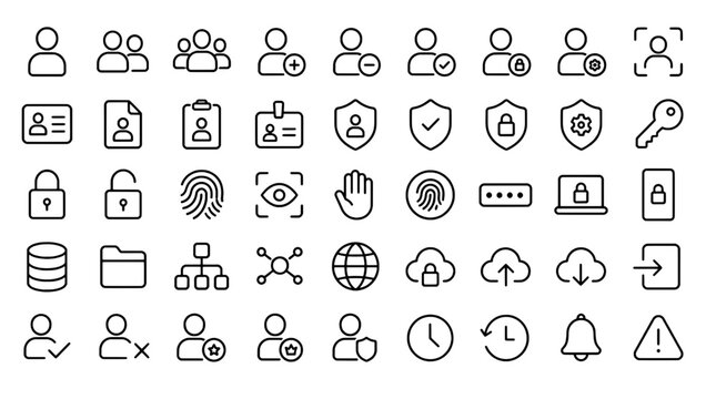 IAM Identity Access Management Security Icons - 36 Cybersecurity Vector Icons