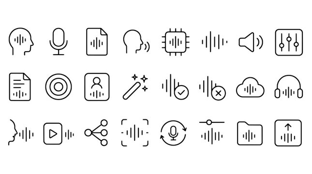 Ai Voice Cloning Text To Speech Tts Icons - 24 UI Vector Icons for Web and Mobile