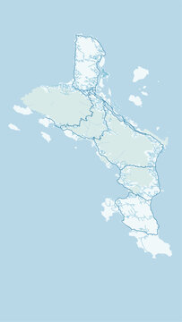 Modern minimalist vector map of Seychelles Islands. High-quality SVG illustration of Mahe, Praslin, and La Digue coastline for travel posters and Indian Ocean geography.