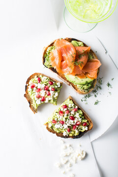Avocado toast with salmon