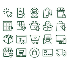 Fototapeta premium Collection of flat design business and travel icons isolated on transparent background