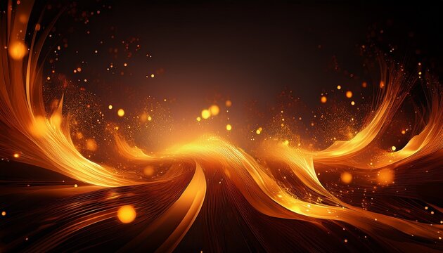 dynamic orange particles form a vibrant glow of gradients