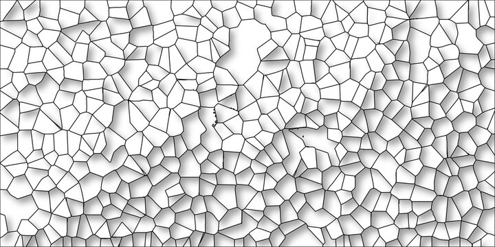 Abstract Voronoi Pattern Background with Irregular Polygonal Cells and Subtle Shadow Effects for Modern Design Applications