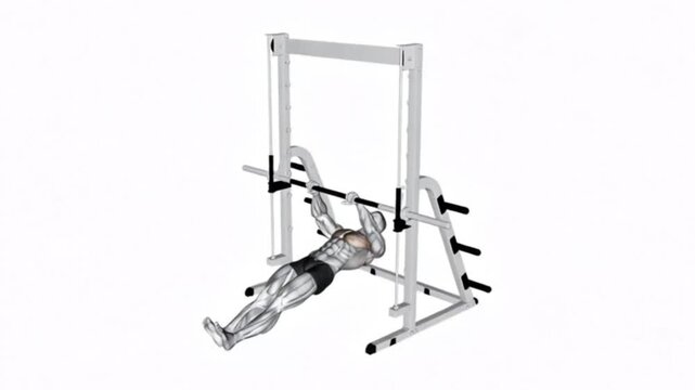 Inverted Row Muscle Activation Animation Back Workout Bodyweight Exercise Loop