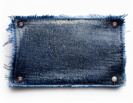 photo realistic torn rectangular denim patch
