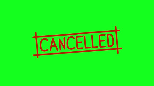 Cancelled Hand Drawn Text on Green Background