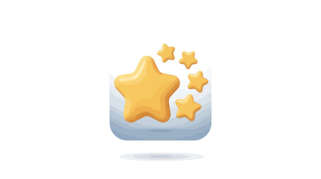 Cartoon stars illustration in 3 d style for graphic design and decorative projects