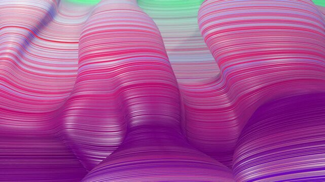 3d render vj loop Unreal undulating pink and purple bubble scenery with glossy surfaces. Abstract universe featuring textured organic forms and gentle waves in vibrant hues suitable for immersive