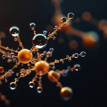 Clustered Liquid Droplets Connected By Thin Filaments With Glowing Particles