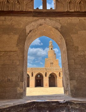 Mosque of Ibn Tulun in Cairo, Egypt, was built between 876 and 879 by Ahmed bin Tulun, the founder of the Tulunid dynasty, the first Turkic state established in Egypt.