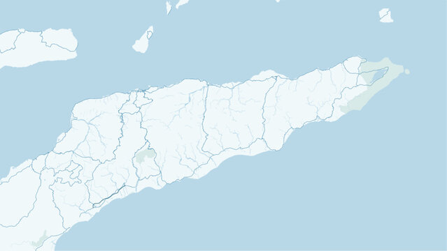 Modern minimalist vector map of East Timor (Timor-Leste). High-quality SVG illustration of Dili, Atauro Island, and Oecusse coastline for travel posters and infographics.