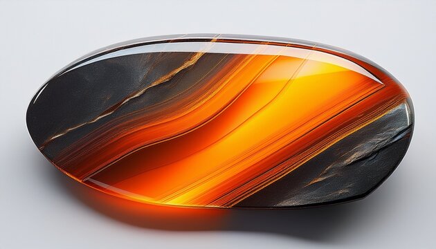glossy samarium cobalt magnet slice with vibrant orange edges on white background