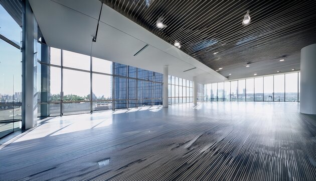 bright contemporary interior of a large product exhibition space featuring minimalist design and architectural clarity for commercial viewing minimalist area clean
