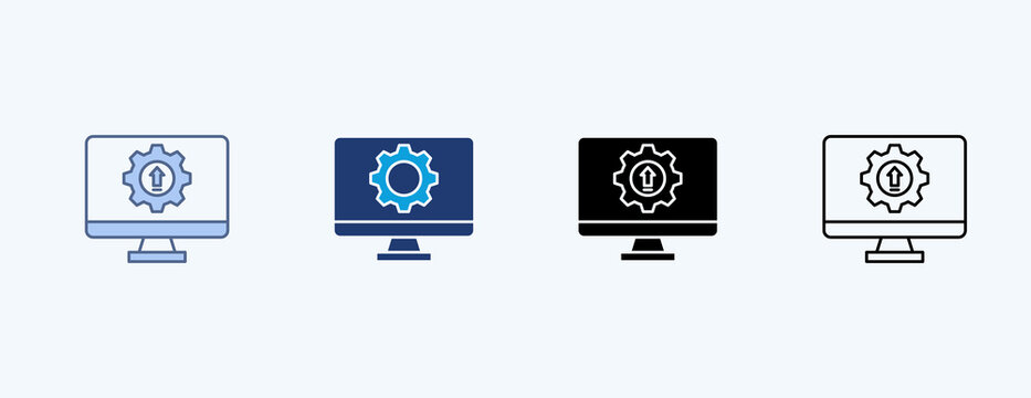 Technology Upgrade Multiple Icon Illustration Vector