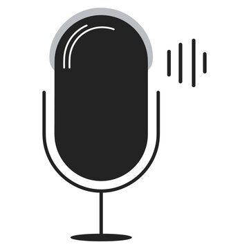 Microphone Icon with Sound Waves audio recording