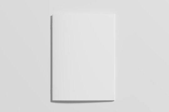 Saddle Stitch A4 Brochure White Blank 3D Rendering Mockup