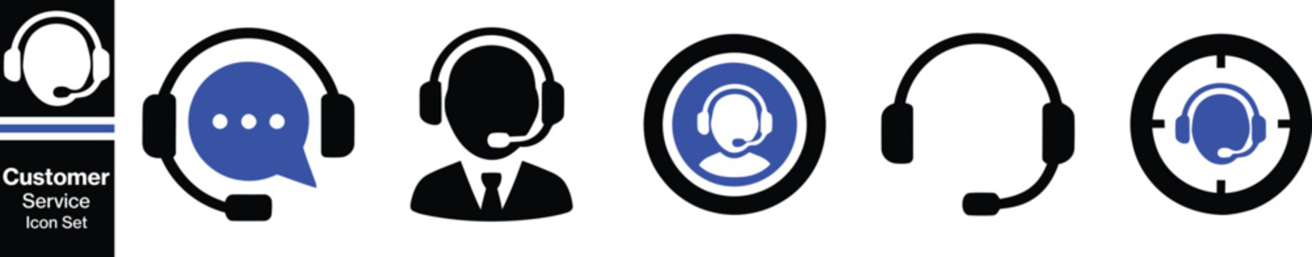 Customer Service Icon with Headset and Speech Bubble &ndash; Contact Support Agent, Call Center Chat Symbol, Transparent PNG