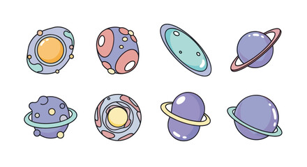 Cartoon planets and celestial bodies © angelina