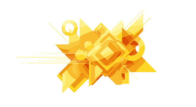 Abstract geometric shapes in vibrant yellow tones