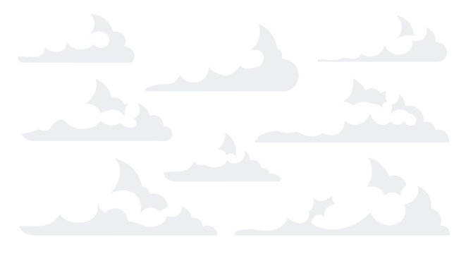 Collection of various clouds in different shapes and sizes