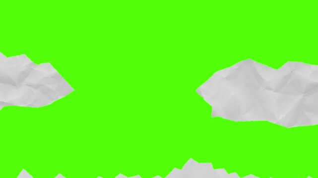 Torn paper collage green screen template newspaper ripped edges frame for content