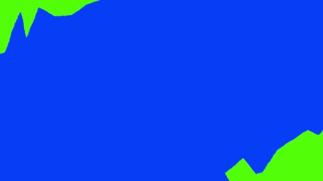 Blue green screen torn paper corner realistic ripped edge frame 