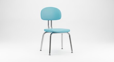 Fototapeta premium Modern Blue School Chair with Chrome Legs