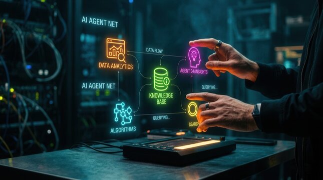 AI Agent Net Holographic Interface: Data Analytics, Knowledge Base & Algorithm Integration