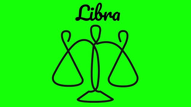 Libra Zodiac One Line Animation &ndash; Minimal Line Art Symbol Motion Graphic