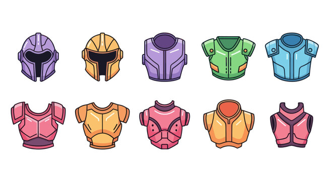 Colorful futuristic armor vector illustration