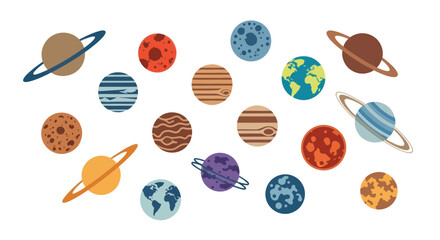 Colorful planetary system vector illustration © Ardilla