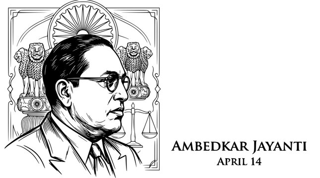 Indian leader celebrating ambedkar jayanti with a symbolic design